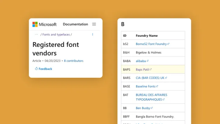 Rekisteröity Microsoft-fonttitoimittaja